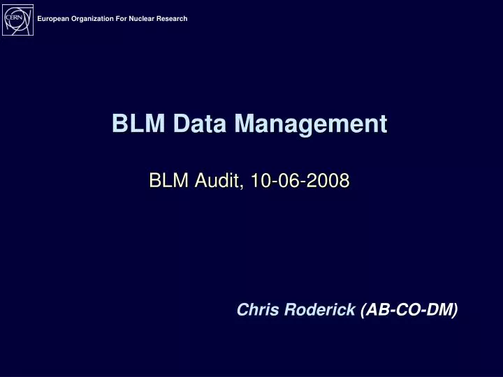 blm data management blm audit 10 06 2008