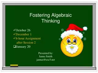 Fostering Algebraic Thinking