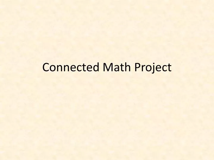 connected m ath p roject
