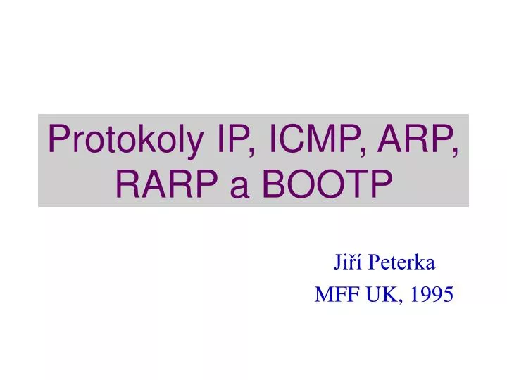 protokoly ip icmp arp rarp a bootp