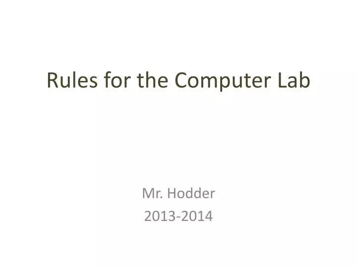 rules for the computer lab