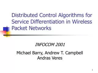 Distributed Control Algorithms for Service Differentiation in Wireless Packet Networks