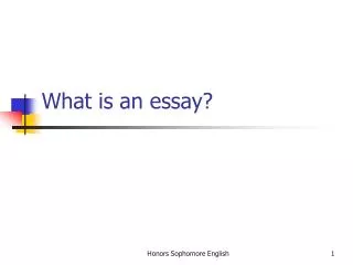 What is an essay?