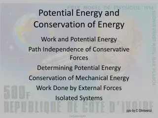 Potential Energy and Conservation of Energy