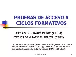 pruebas de acceso a ciclos formativos