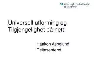 universell utforming og tilgjengelighet p nett