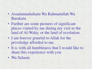 Assalamualaikum Wa Rahmatullah Wa Barakatu