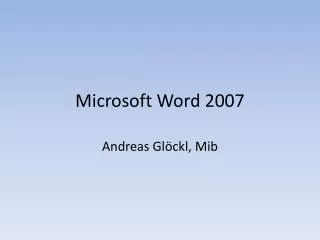 microsoft word 2007