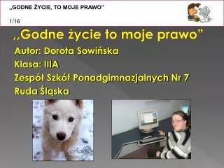 godne ycie to moje prawo