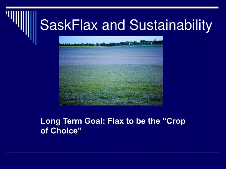 saskflax and sustainability