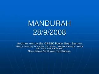 MANDURAH 28/9/2008