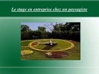 Le stage en entreprise chez un paysagiste