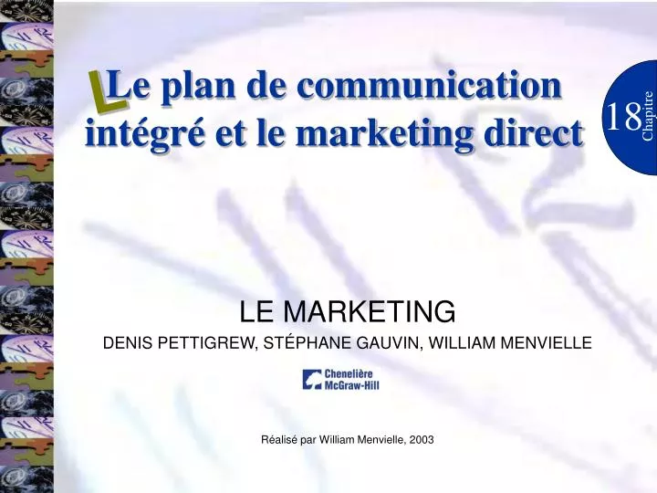 le plan de communication int gr et le marketing direct