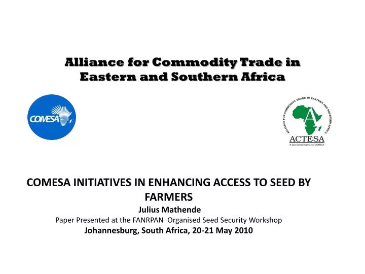 alliance for commodity trade in eastern and southern africa
