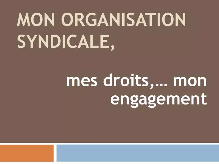 mon organisation syndicale
