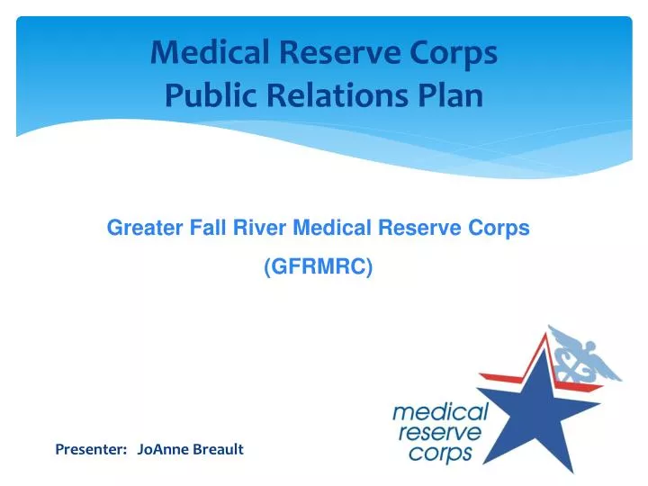 medical reserve corps public relations plan