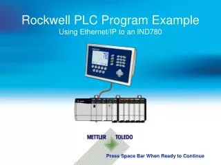 Rockwell PLC Program Example Using Ethernet/IP to an IND780