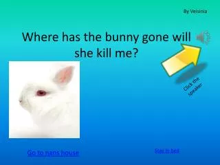 Where has the bunny gone will she kill me?