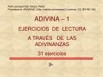 ADIVINA – 1 EJERCICIOS DE LECTURA A TRAVÉS DE LAS ADIVINANZAS 31 ejercicios - slide 1