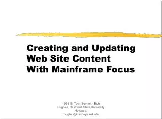 Creating and Updating Web Site Content With Mainframe Focus