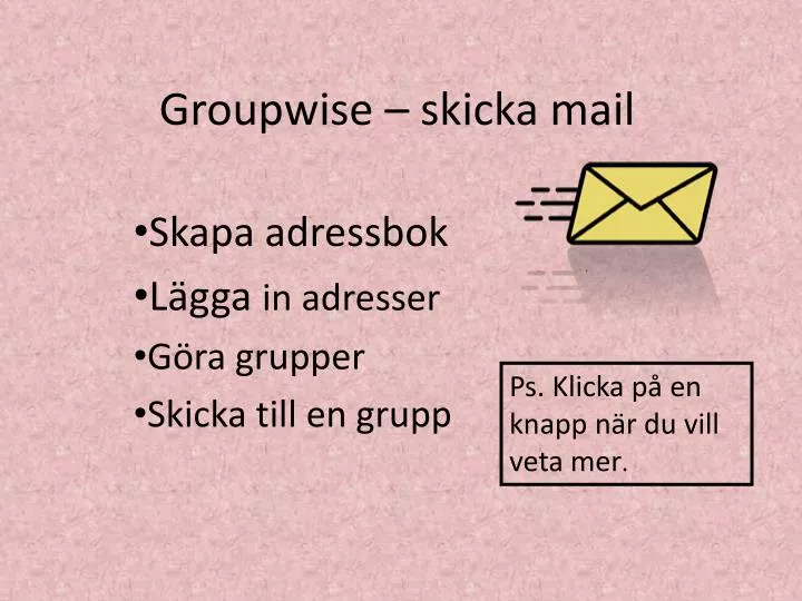 groupwise skicka mail