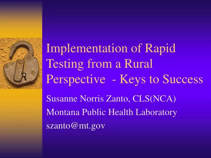 implementation of rapid testing from a rural perspective keys to success