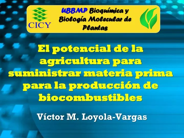 el potencial de la agricultura para suministrar materia prima para la producci n de biocombustibles