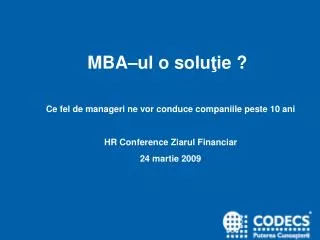 mba ul o solu ie