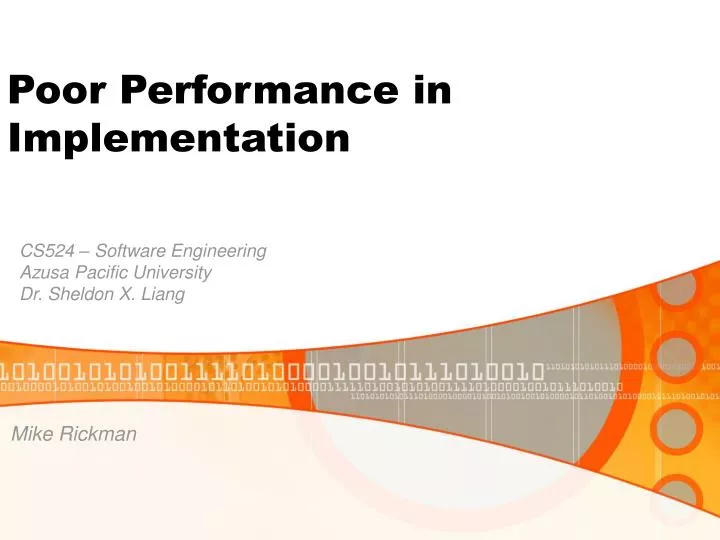 poor performance in implementation