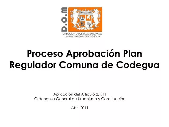 proceso aprobaci n plan regulador comuna de codegua