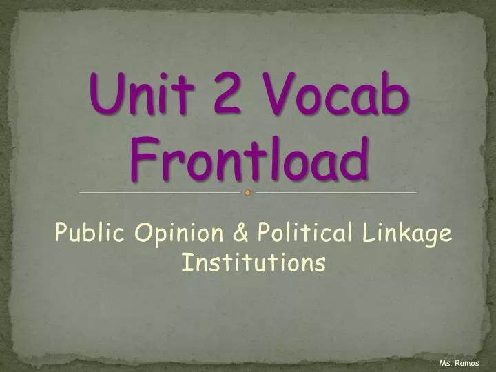 unit 2 vocab frontload