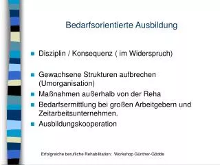 bedarfsorientierte ausbildung