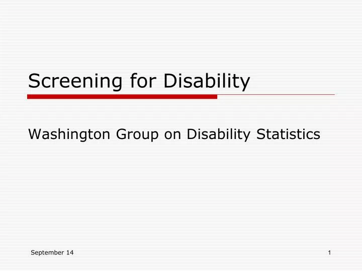 screening for disability