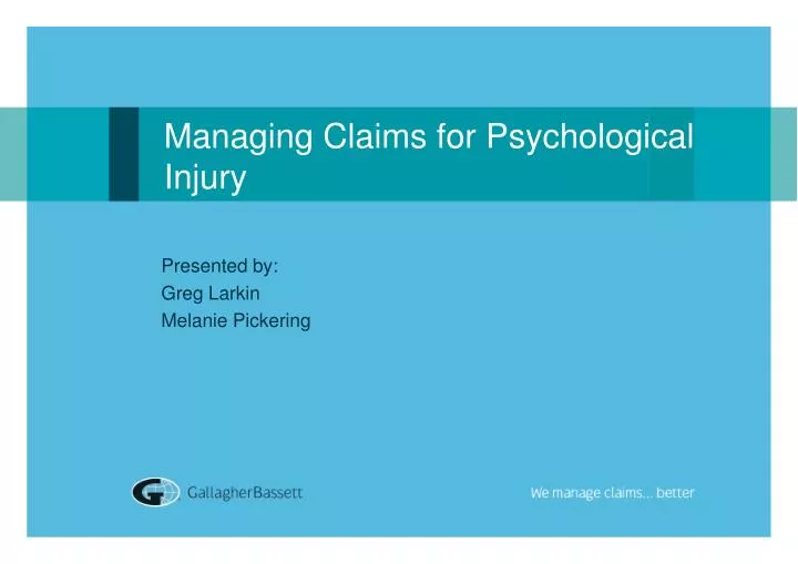managing claims for psychological injury