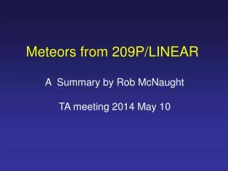 Meteors from 209P/LINEAR