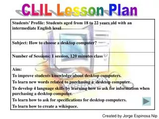 CLIL Lesson Plan