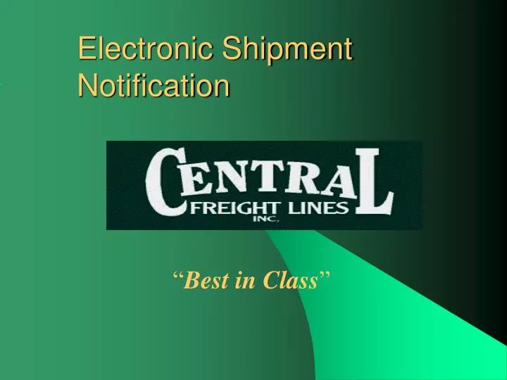 electronic shipment notification
