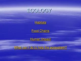 ecology
