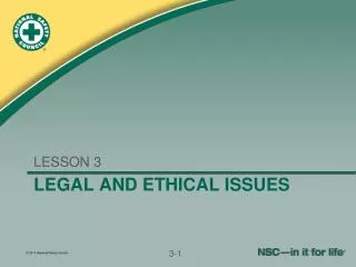 LEGAL AND ETHICAL ISSUES