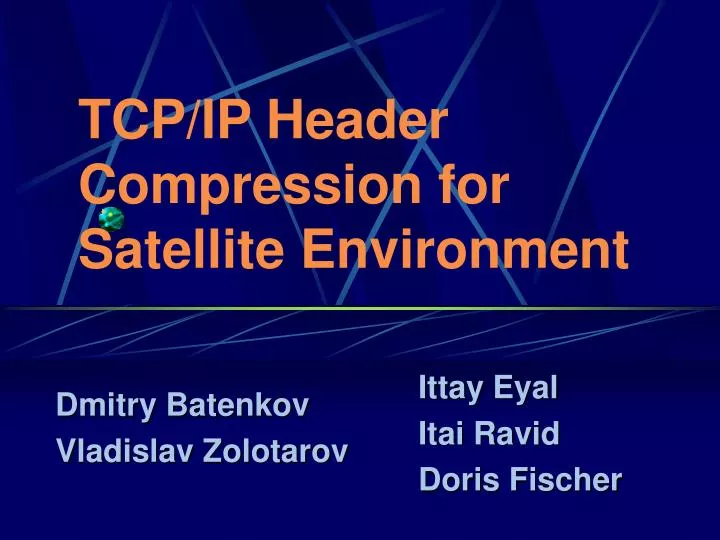 tcp ip header compression for satellite environment