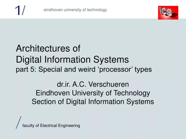 architectures of digital information systems part 5 special and weird processor types