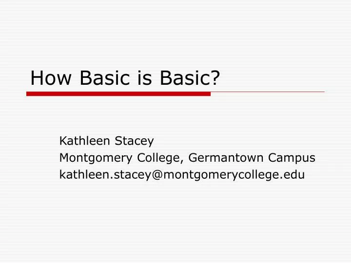how basic is basic
