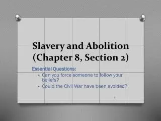 Slavery and Abolition (Chapter 8, Section 2)