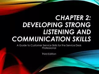 Chapter 2: Developing Strong Listening and Communication Skills