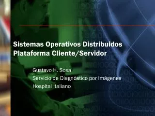 sistemas operativos distribuidos plataforma cliente servidor