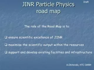 JINR Particle Physics road map