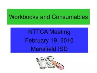 Workbooks and Consumables