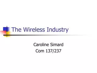 The Wireless Industry