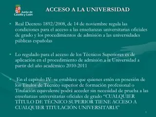 acceso a la universidad
