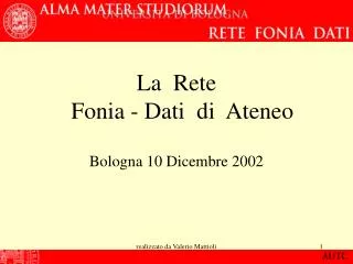 la rete fonia dati di ateneo